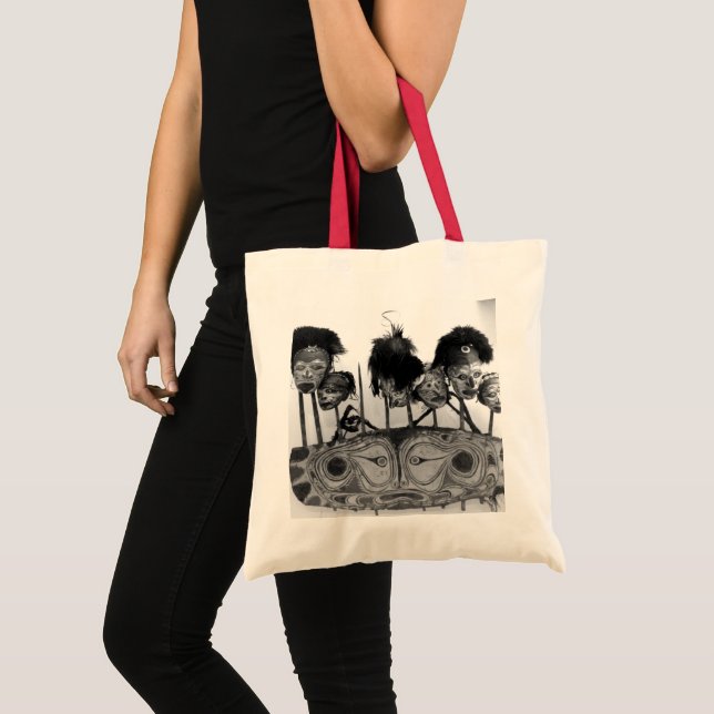Bolso De Tela Arte tribal B+W (Anverso (producto))