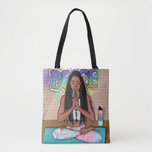 Bolso De Tela Arte urbano Bonito Mujer haciendo meditación
