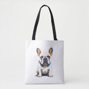 Bolso De Tela Arte vector de Bulldog francés con colores vibrant