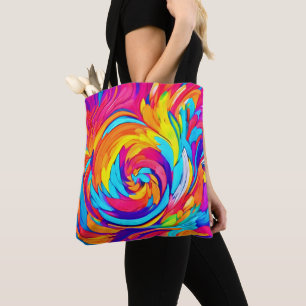 Bolso De Tela Arte vibrante de remolino abstracto