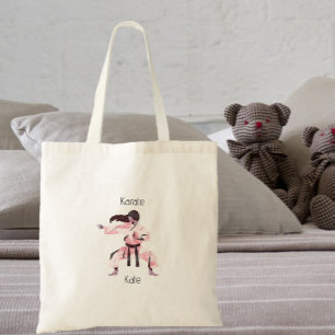 Bolso De Tela Artes marciales de la Chica Cute Karate