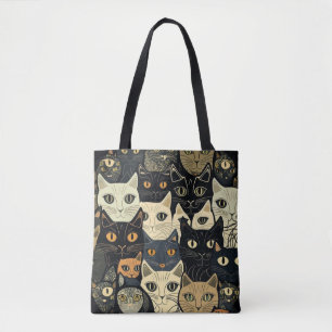 Bolso De Tela Artesanía del patrón de gato