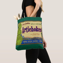 Bolso De Tela Artichokes Vintage Vegetable Crate Lable Art