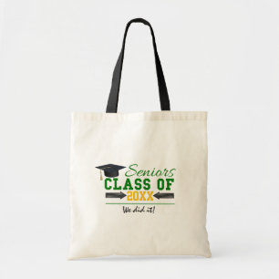 Bolso De Tela Artículos de graduación verdes y amarillos