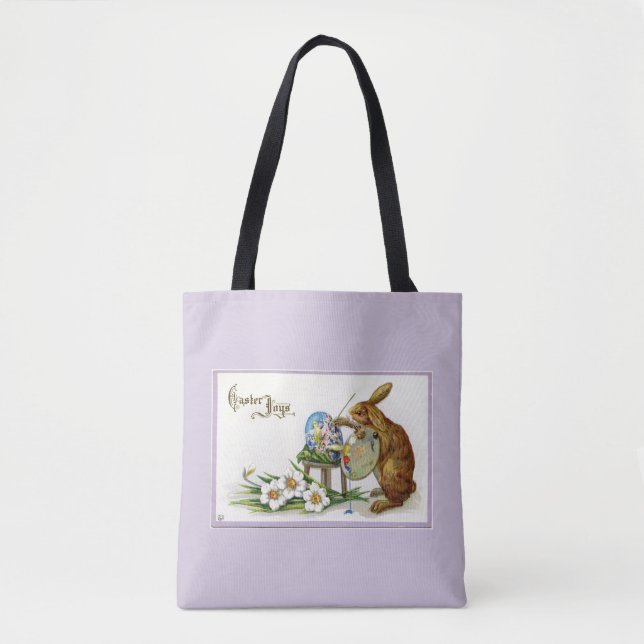 Bolso De Tela Artist Easter Bunny Lavender (Anverso)