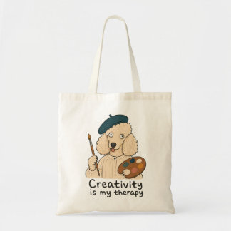 Bolso De Tela Artista Caniche La creatividad es mi terapia