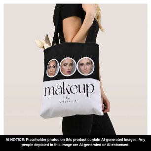 Bolso De Tela Artista de Maquillaje en Blanco y Negro 3 Fotos Pr