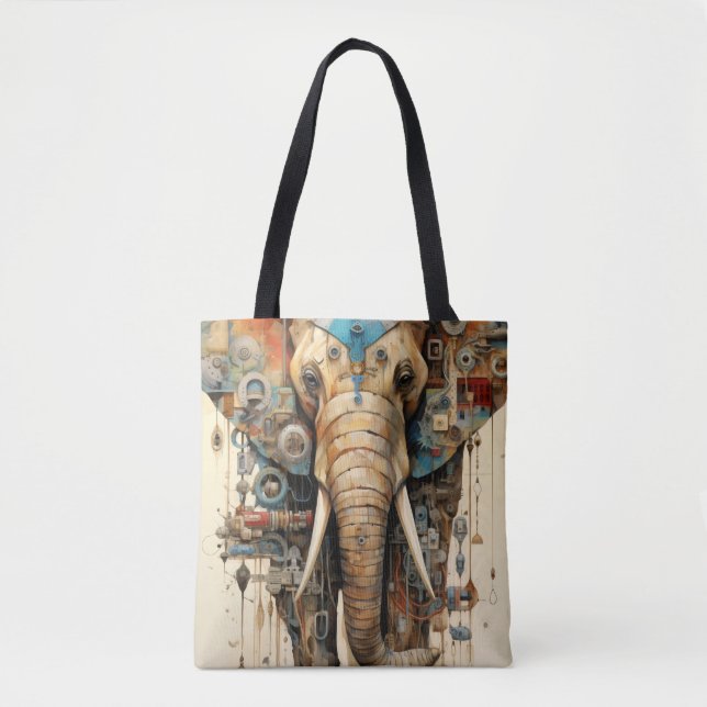 Bolso De Tela Artista de steampunk elefante (Anverso)