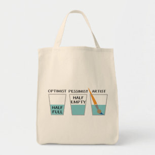 Bolso De Tela Artista medio lleno de vidrio