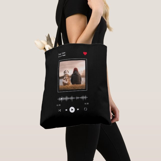 Bolso De Tela Artista musical y canción foto personalizada (Detalle)