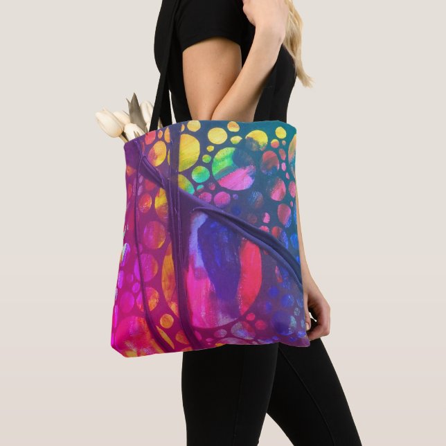 Bolso De Tela Artistic painting Bag with collage texture (Detalle)