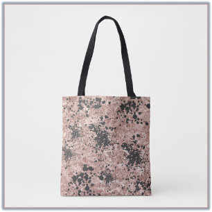 Bolso De Tela Artsy Black Paint Splatter Purple Beige Diseño