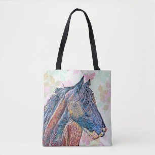 Bolso De Tela Artsy Colorous Horse Vintage Style Tote Bag