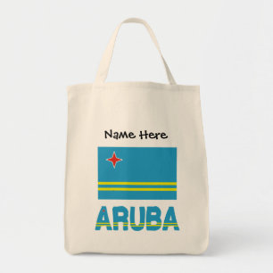 Bolso De Tela Aruba Bandera Arubana Personalización Negra