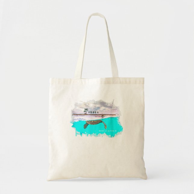 Bolso De Tela Aruba donde preferiría ser TShirt (Frente)