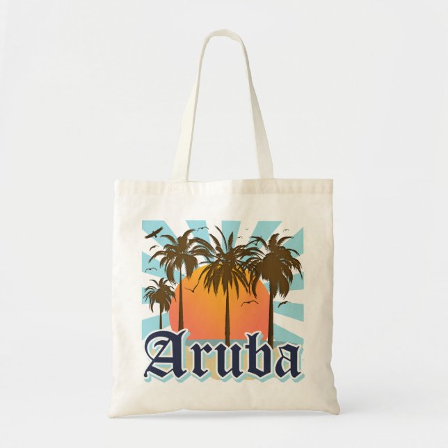 Bolso De Tela Aruba vara puesta del sol (Frente)