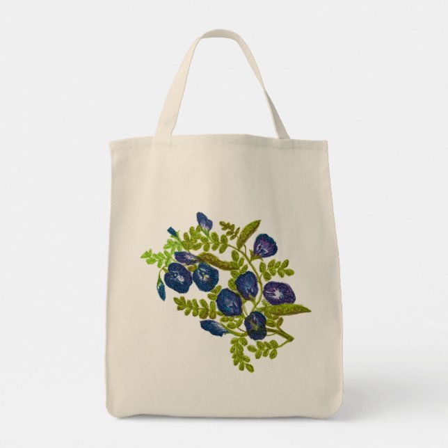Bolso De Tela arveja de mariposa azul (Reverso)