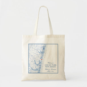 Bolso De Tela Asbury Park New Jersey Map Elegant Wedding Favor