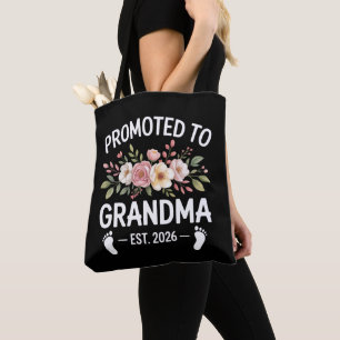 Bolso De Tela Ascendida a Abuela 2026 Primera vez Nana Floral