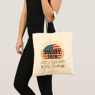 Bolso De Tela Ascendido a Papá 2026 Bandera Americana Divertida
