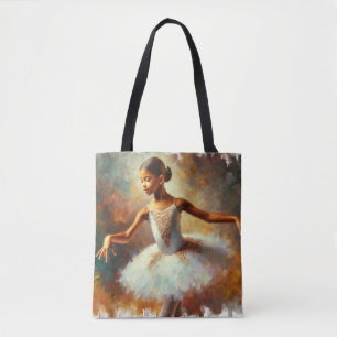 Bolso De Tela Ascenso elegante: la joven bailarina negra Tote Ba