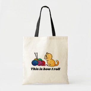 Bolso De Tela Así es como rollo: gatitos y bolas de hilo