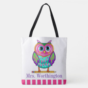 Bolso De Tela Así que Tote de búho lindo - Ver hacia atrás