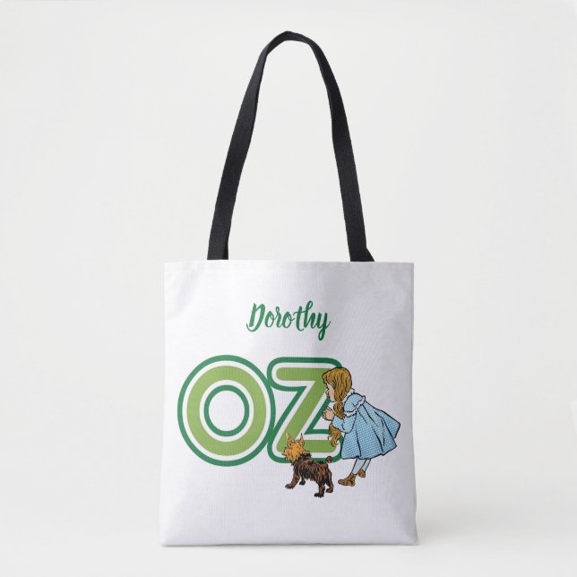 Bolso De Tela Asistente de cosecha de Oz Dorothy Toto con letras (Anverso)