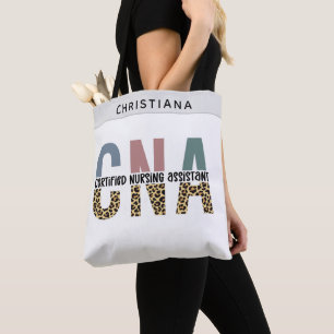 Bolso De Tela Asistente de Enfermería certificado CNA de nombre 