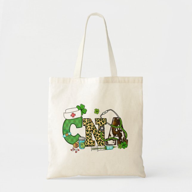 Bolso De Tela Asistente de Enfermería certificado St. Patrick (Frente)