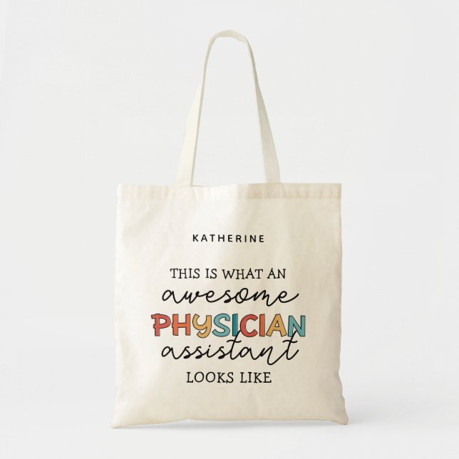 Bolso De Tela Asistente de Médico personalizado Gracioso e Incre (Frente)