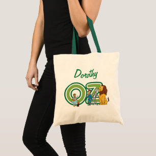 Bolso De Tela Asistente de vintage de caracteres Oz y letras de 