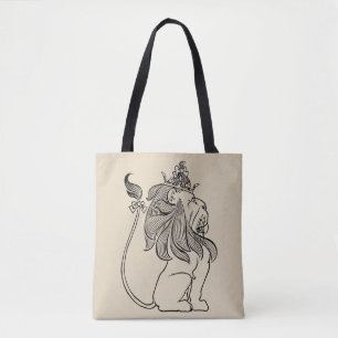 Bolso De Tela Asistente Vintage de Oz, León Cobarde con Corona