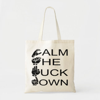 Bolso De Tela ASL CTFD Calm The F**K Down  #USAPatriotGraphics