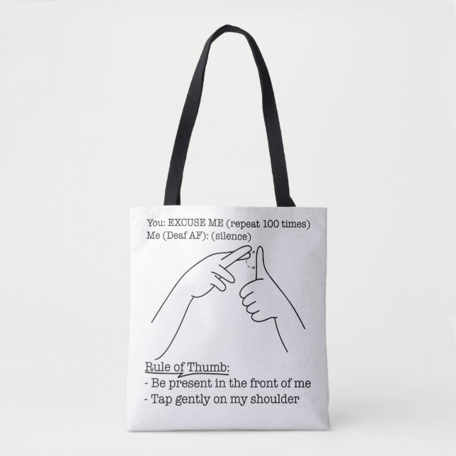 Bolso De Tela ASL Design - Rule of Thumb (Anverso)