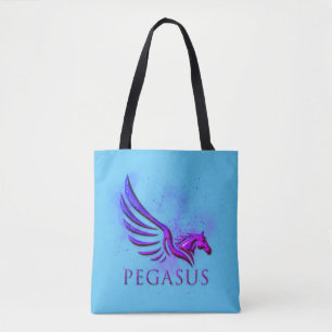 Bolso De Tela Asombroso fondo cósmico púrpura púrpura Pegasus