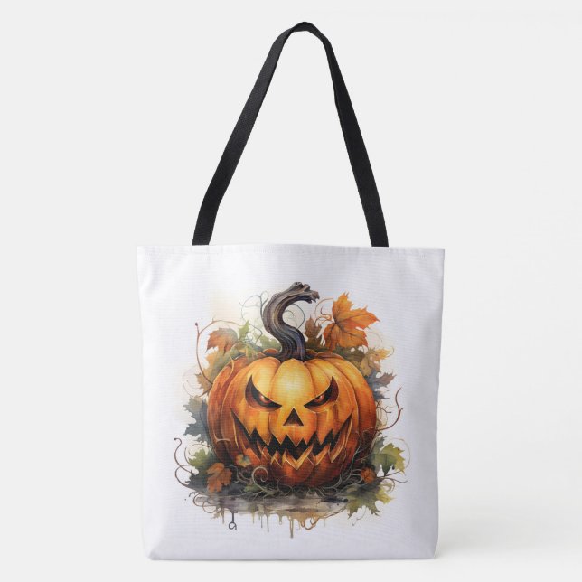Bolso De Tela Asombroso Jack-o-Lantern (Anverso)