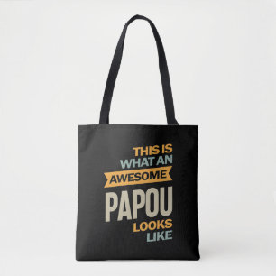Bolso De Tela Asombroso Papou de los hombres - Regalo de padre