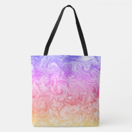 Bolso De Tela Aspecto De Mármol Satinado Amarillo Rosa Púrpura