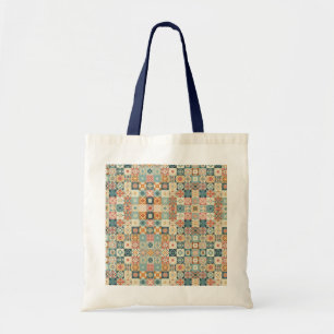 Bolso De Tela Aspecto vintage y tejido de mosaico