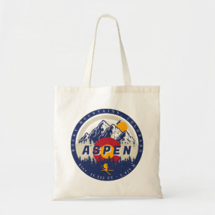 Bolso De Tela Aspen Colorado Flag Ski Mountain Sunset Souvenirs