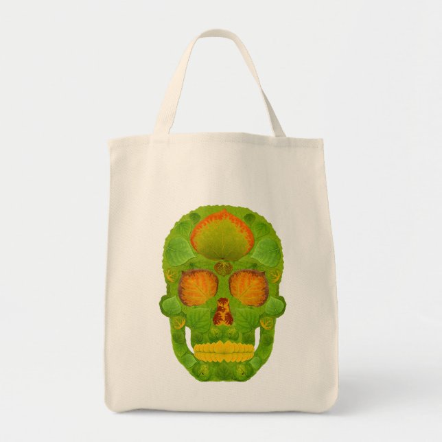 Bolso De Tela Aspen Leaf Skull 10 (Frente)