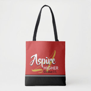 Bolso De Tela ASPIRE HIGHER Inspirador Scripting Christian