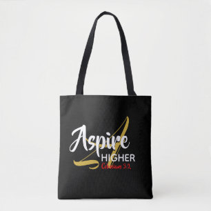 Bolso De Tela ASPIRE HIGHER Inspiradora Escritura Cristiana