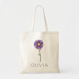 Bolso De Tela ASTER Septiembre Nacimiento de flor Nombre persona