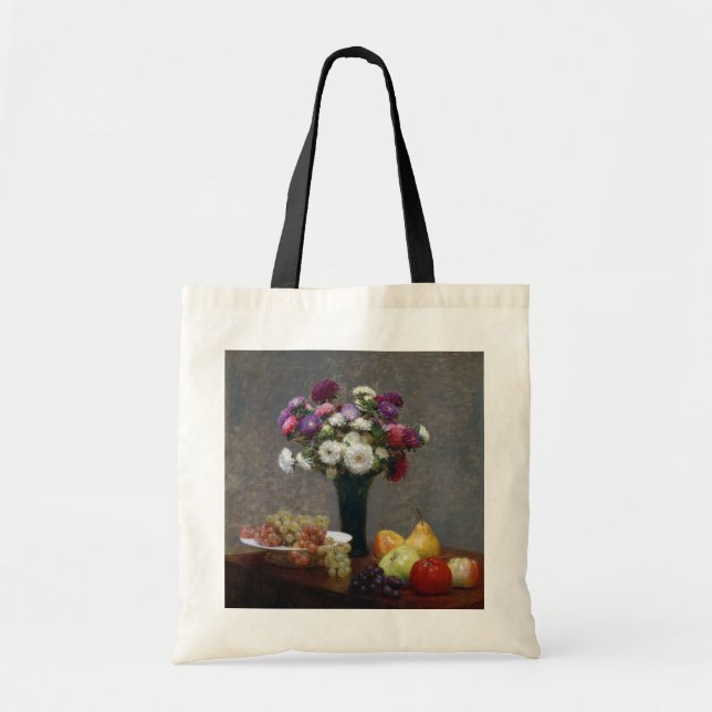 Bolso De Tela Asters and Fruit, Henri Fantin-Latour (Frente)