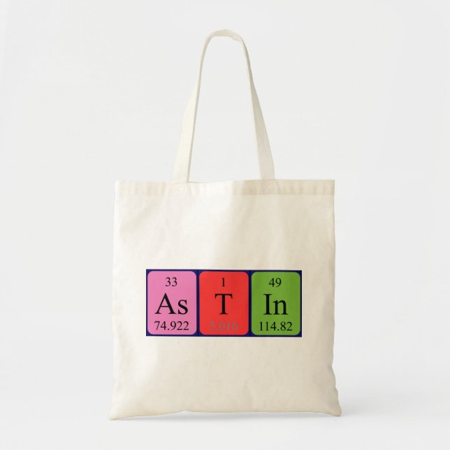 Bolso De Tela Astin nombre de tabla periódica tote bag (Frente)