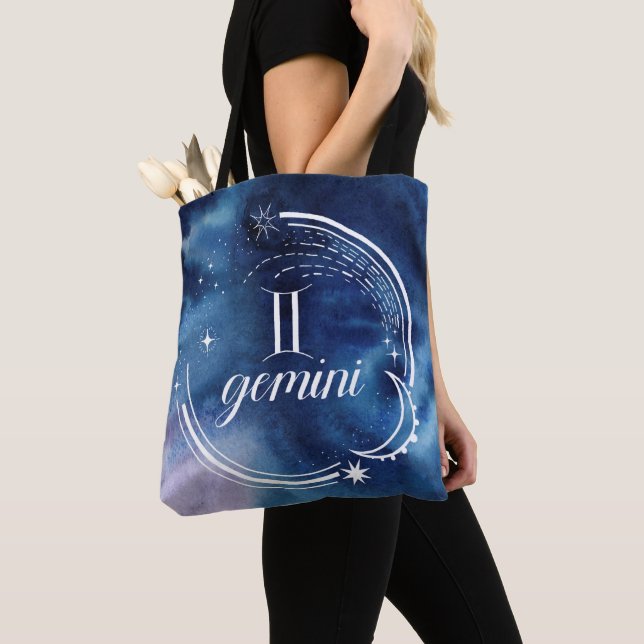 Bolso De Tela Astrología acuarela - Gemini (Detalle)