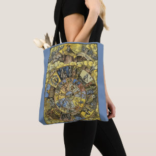 Bolso De Tela Astrología antigua, rueda zodiacal del Renacimient