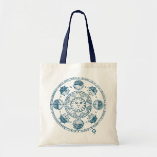 Bolso De Tela Astrología vintage Rueda Zodiac